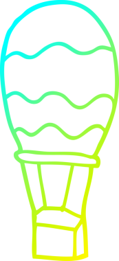 Bir insan tarafından çizilen sıcak hava balonunun soğuk çizgi çizimi.