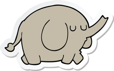 Bir insan tarafından çizilmiş bir filin çıkartması.