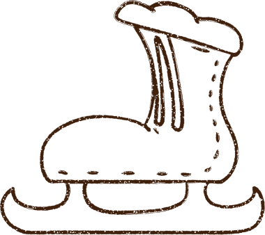 Buz pateni Kömürü Bir insan tarafından çizilmiş