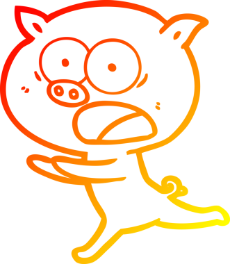 Bir insan tarafından çizilen çizgi film domuzu çizimi.