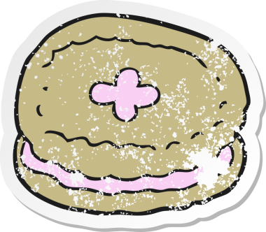 Bir insan tarafından çizilmiş karikatür bisküvisi.