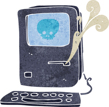 bir insan tarafından çizilmiş bilgisayar virüsü karikatürü