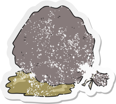 Bir insan tarafından çizilmiş bir çöp torbasının gerilimli retro yapıştırması