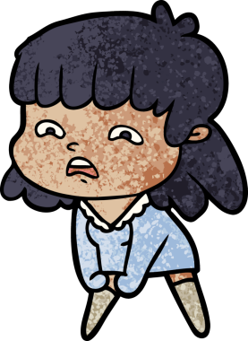 Bir insan tarafından çizilmiş endişeli bir karikatür.