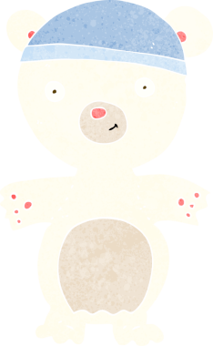 Bir insan tarafından çizilmiş şirin kutup ayısı.