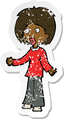 Bir insan tarafından çizilmiş bir karikatürün gerilimli çıkartması.