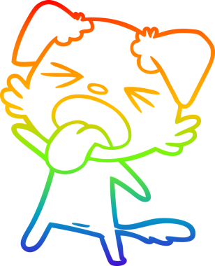 Gökkuşağı gradyan çizgi çizimi bir insan tarafından çizilmiş iğrenç bir köpek.