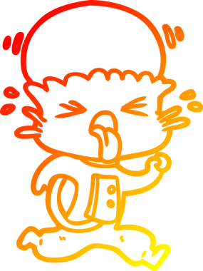 Bir insan tarafından çizilmiş garip bir uzaylı çizgi film çizimi.