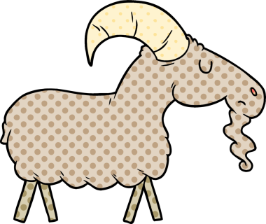 bir insan tarafından çizilmiş çizgi film keçisi