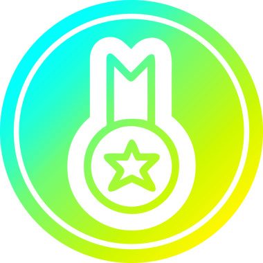 Bir insan tarafından çizilmiş havalı gradyan bitiş ile madalya ödül ikonu