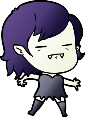 Bir insan tarafından çizilmiş ölümsüz vampir kız çizgi filmi.