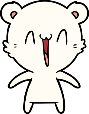 Bir insan tarafından çizilmiş mutlu kutup ayısı karikatürü