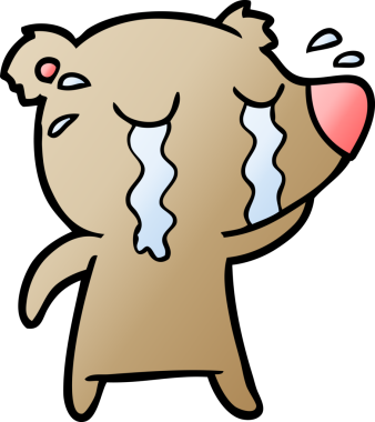 Bir insan tarafından çizilmiş ağlayan ayı.