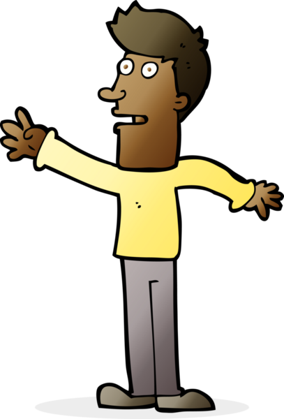 Bir insan tarafından çizilen karikatür adam.