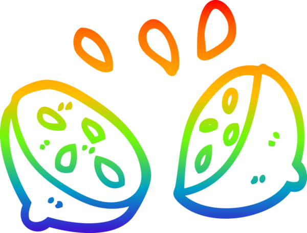 Gökkuşağı gradyan çizgi çizimi Bir insan tarafından çizilmiş yarım kireç