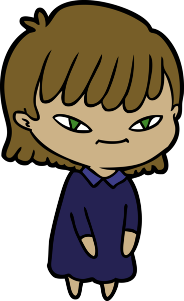 Bir insan tarafından çizilmiş karikatür kadın.