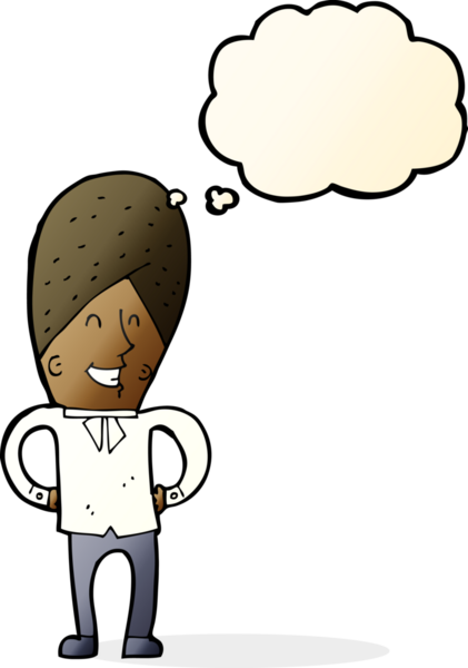 Bir insan tarafından çizilmiş düşünce balonlu mutlu adam çizgi filmi.