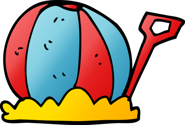 Bir insan tarafından çizilmiş karalama plaj topu ve maça.