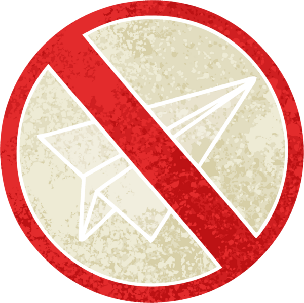 Bir insan tarafından çizilmeye izin verilmeyen kağıt uçakların retro çizim stili karikatürü