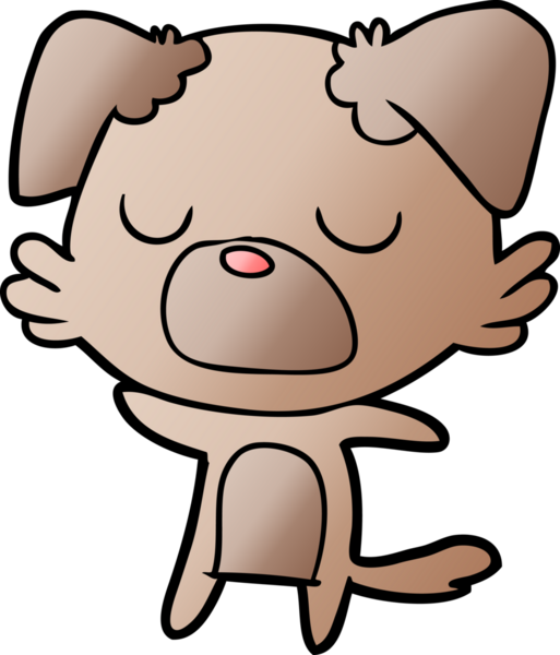 Bir insan tarafından çizilmiş çizgi film köpeği.