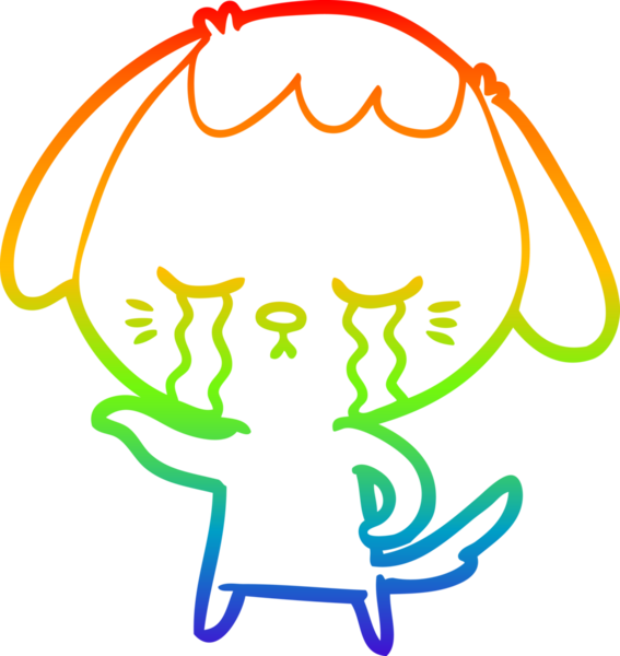gökkuşağı gradyan çizimi bir insan tarafından çizilmiş ağlayan çizgi köpek çizimi