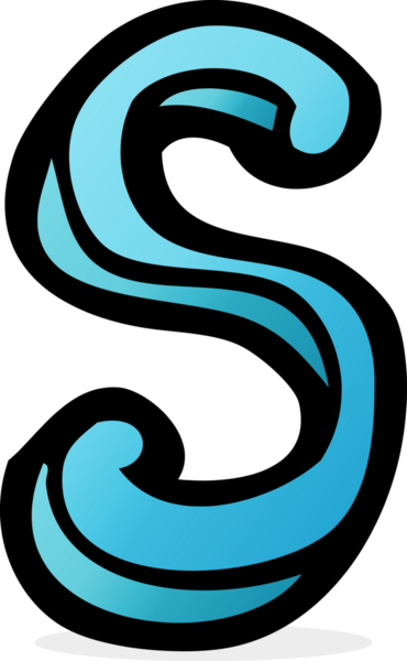 bir insan tarafından çizilmiş S harfi.