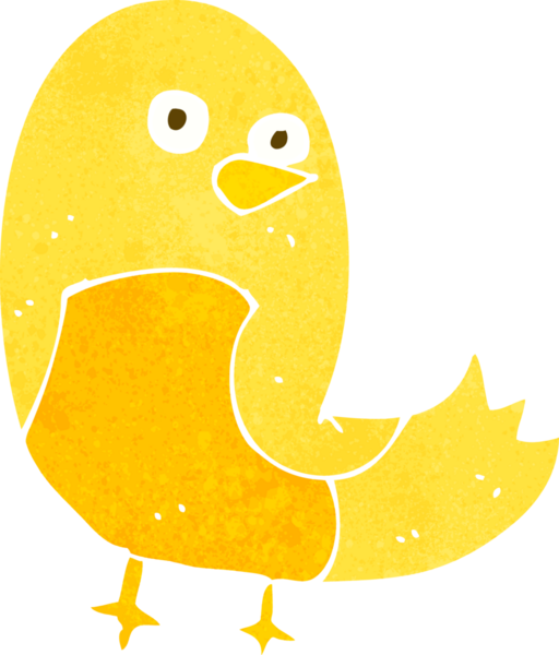 Bir insan tarafından çizilmiş çizgi film kuşu.