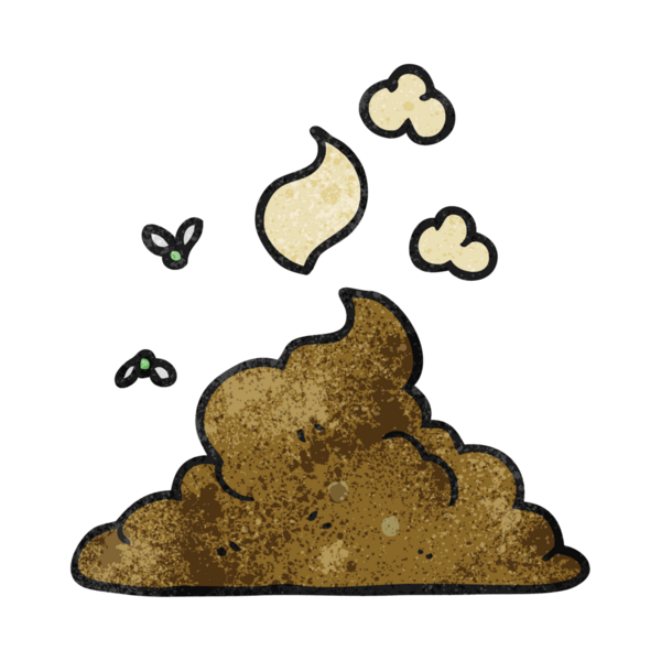 Bir insan tarafından çizilmiş el yapımı karikatür buharlı kaka yığını.