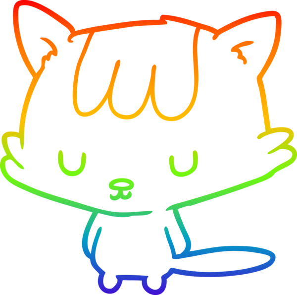 gökkuşağı gradyanı çizimi bir insan tarafından çizilmiş çizgi film kedisi