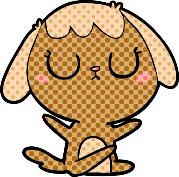 Bir insan tarafından çizilmiş şirin bir çizgi film köpeği.