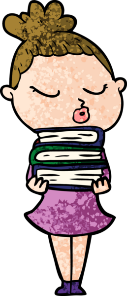 Bir insan tarafından çizilmiş sakin bir kadın çizgi filmi.