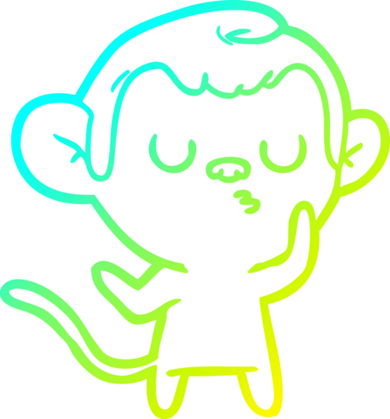 Bir insan tarafından çizilmiş bir çizgi maymun çizimi.