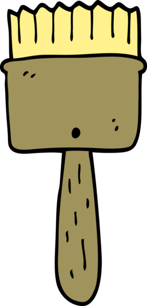 Bir insan tarafından çizilmiş karikatür fırçası.