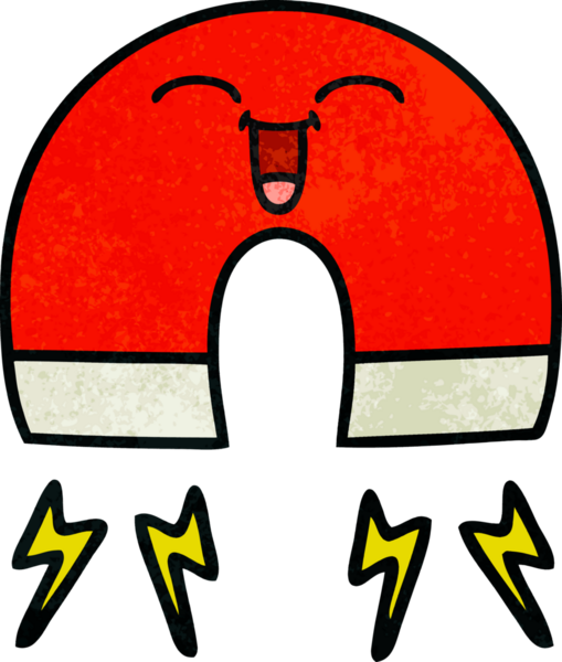 Bir insan tarafından çizilmiş mıknatısın grunge desen karikatürü