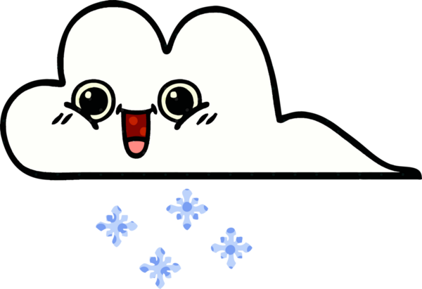 Bir insan tarafından çizilmiş bir kar bulutu çizgi filmi.