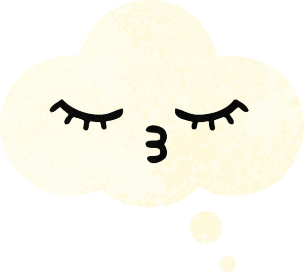 Bir insan tarafından çizilen düşünce baloncuğunun retro çizim tarzı karikatürü