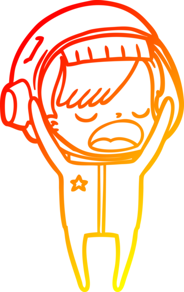 Bir insan tarafından çizilmiş bir karikatür astronot kadın çizimi.