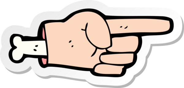 Bir insan tarafından çizilmiş bir el sembolünün çıkartması.