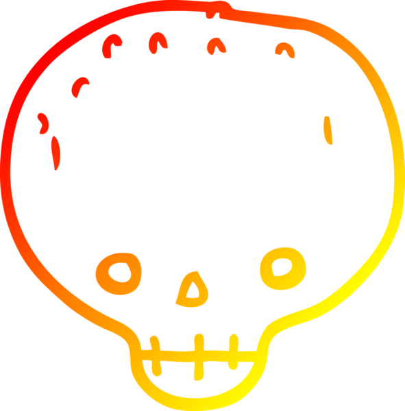 Bir insan tarafından çizilmiş bir karikatür kafatası çizimi