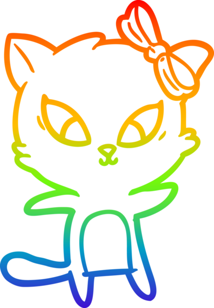 gökkuşağı gradyanı çizimi bir insan tarafından çizilmiş çizgi film kedisi