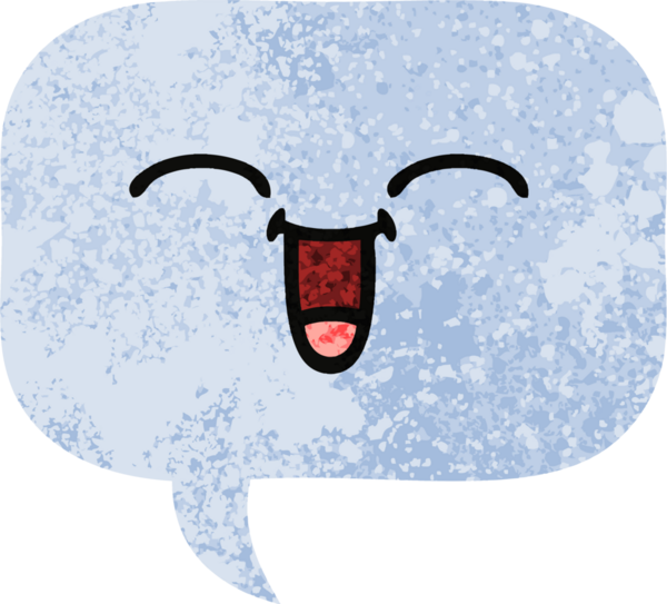 Bir insan tarafından çizilmiş bir konuşma baloncuğunun retro çizim tarzı karikatürü