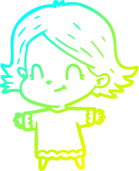 Bir insan tarafından çizilmiş soğuk gradyan çizgi çizimi.