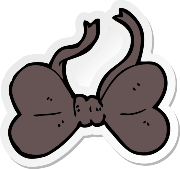 Bir insan tarafından çizilmiş karikatür papyonunun çıkartması.