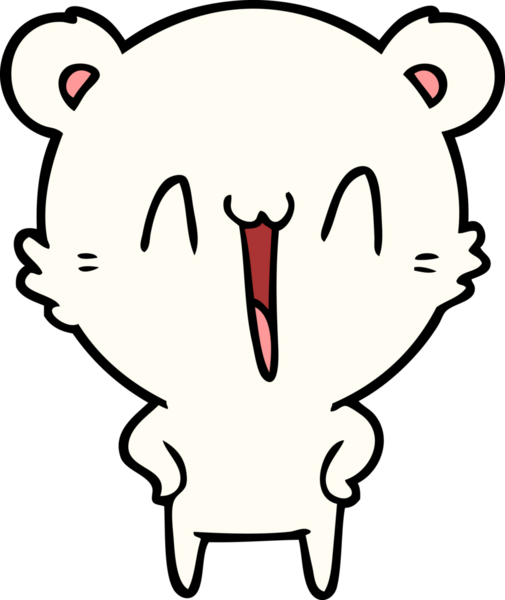 Bir insan tarafından çizilmiş mutlu kutup ayısı karikatürü