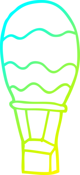 Bir insan tarafından çizilen sıcak hava balonunun soğuk çizgi çizimi.