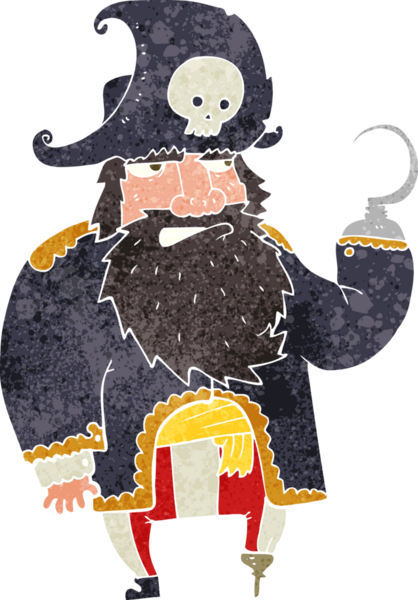 Bir insan tarafından çizilmiş karikatür korsanı.