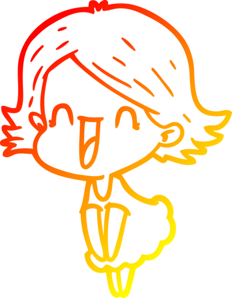 Bir insan tarafından çizilmiş mutlu bir kadının çizgi çizimi.