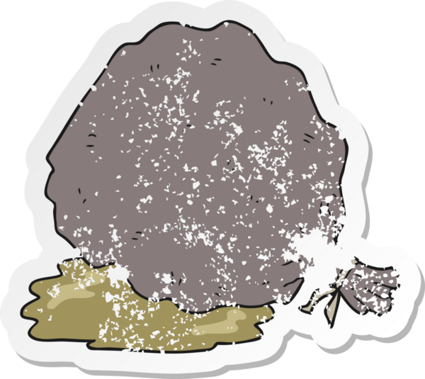 Bir insan tarafından çizilmiş bir çöp torbasının gerilimli retro yapıştırması