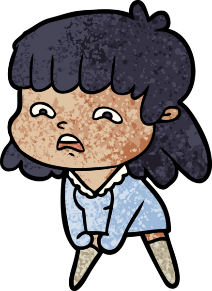 Bir insan tarafından çizilmiş endişeli bir karikatür.