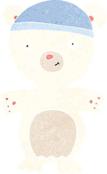 Bir insan tarafından çizilmiş şirin kutup ayısı.